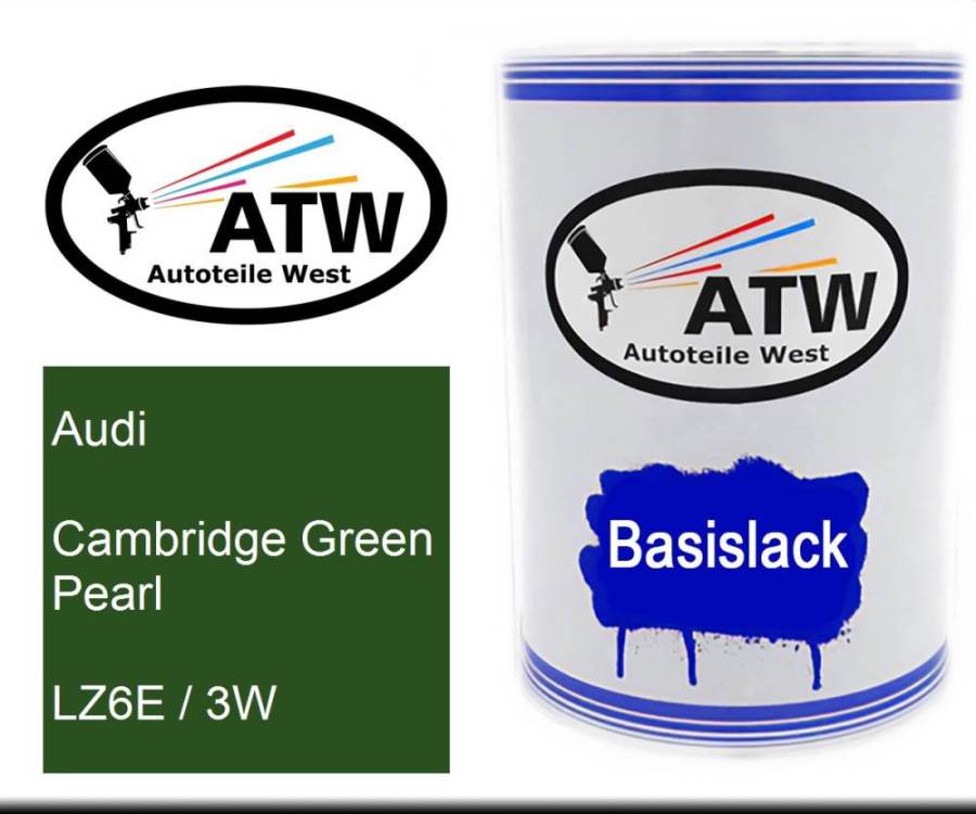 Audi, Cambridge Green Pearl, LZ6E / 3W: 500ml Lackdose, von ATW Autoteile West.